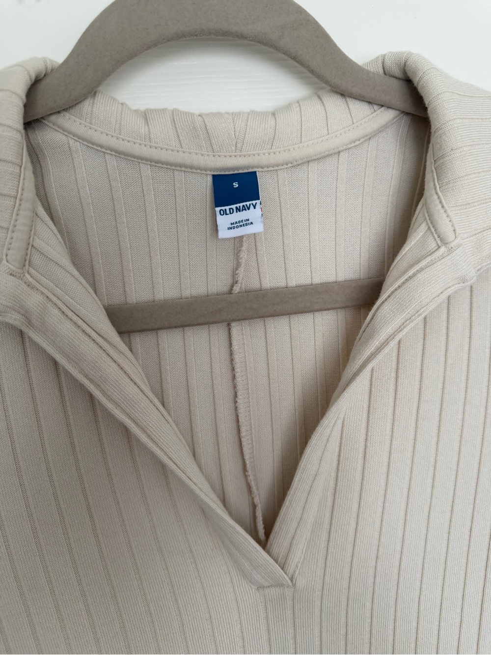 Cream Ribbed Midi Dress - Picture 2 of 4